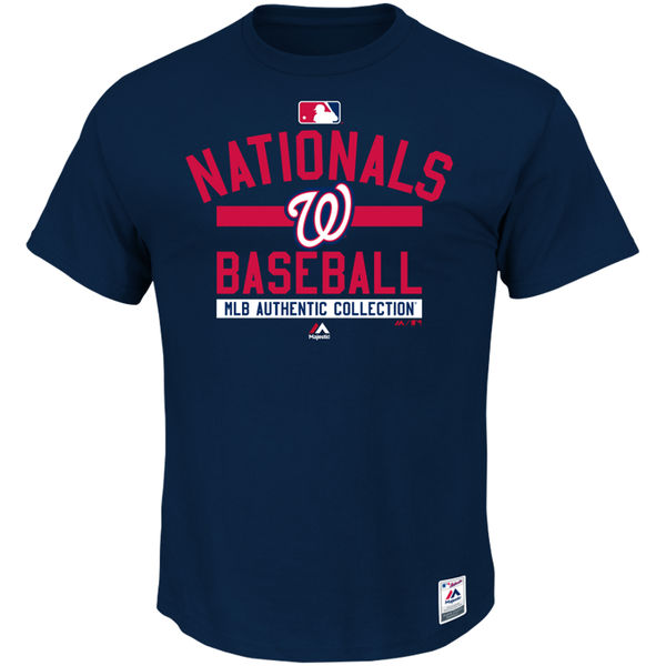 MLB Men Washington Nationals Majestic Big Tall Authentic Collection Team Property TShirt Navy